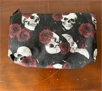 skull spider web makeup bag