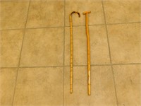 2 Bamboo Walking Sticks (35" long)
