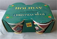 Nib Vintage Stoneware Christmas Mugs