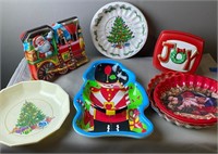 Assorted Christmas Containers And Serving Trays