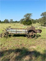 Antique IHC galvanized side manure spreader