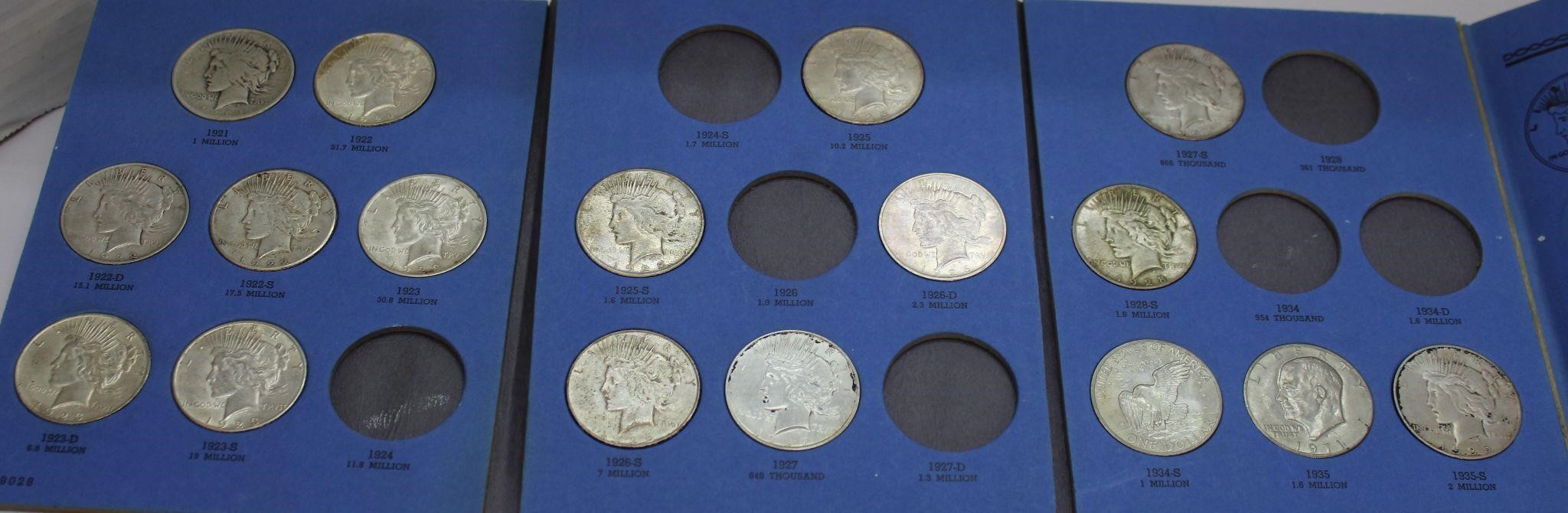 1921 - 1935 Peace Silver Dollar Coins & Eisenhower