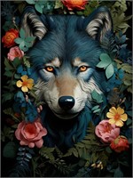 Diamond Painting Kits Wolf Flower x2