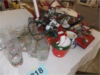 Christmas: mugs - glasses - snowman lights -