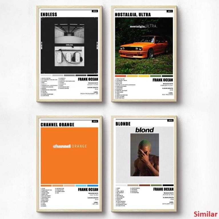 FRANK OCEAN 4PCS Canvas Unframed Album Posters