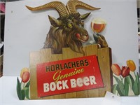 HorLacher's Genuine Bock Beer Cardboard Sign