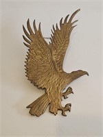 NICE! ANTIQUE HEAVY BRASS EAGLE CREST PLAQUE