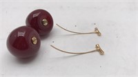 Pair Of Cherry Earrings (resin)