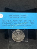 $10 REPUBLIC OF LIBERIA MILLENIUM COIN