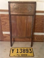 Wash Board & 1971 License Plate