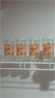 Set of four Florida orange juice glasses