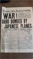 Reproduction Honolulu Star Sun Dec 7th 1941