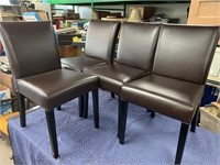 4 CRATE & BARREL FAUX LEATHER DINING ROOM CHAIRS-
