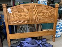 CARVED WOOD QUEEN SIZE HEADBOARD - 64 X 51.5 “