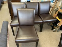 4 CRATE & BARREL FAUX LEATHER DINING ROOM CHAIRS