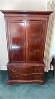 SINGER CHERRY ENTERTAINMENT CENTER W/ STORAGE