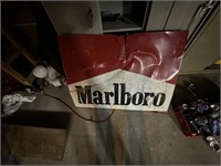 MARLBORO SIGN AND ASH CAN