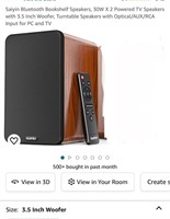 Saiyin Bluetooth Bookshelf Speakers, 30W X