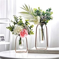Maratti 2-Pc Flower Vases with Iron Art Frame