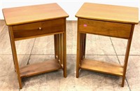 (2) Mission Influenced Wood End Tables