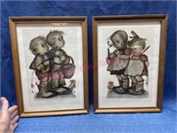 (2) Vtg Hummel framed prints