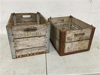 2 Antique Milk Crates