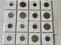 16 foreign coins some part silver 1940's & up