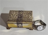 Metal box and watch