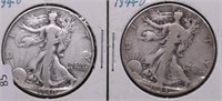 TWO  WALKING HALF DOLLARS