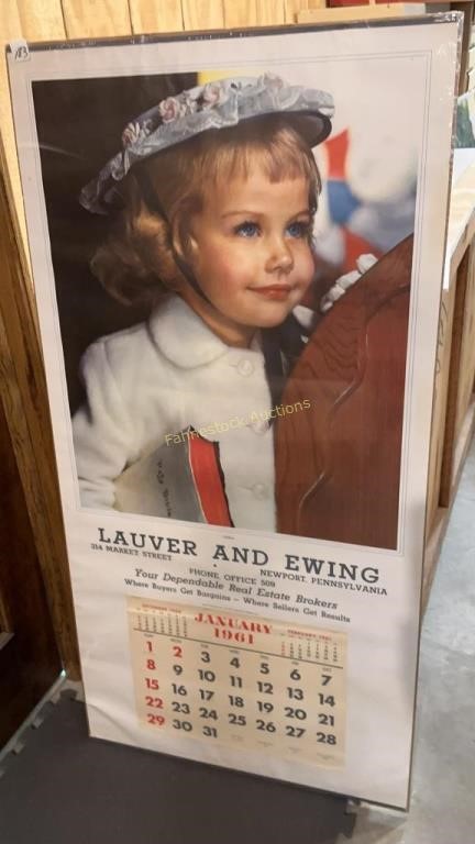 1961 Lauver & Ewing Real Estate calendar