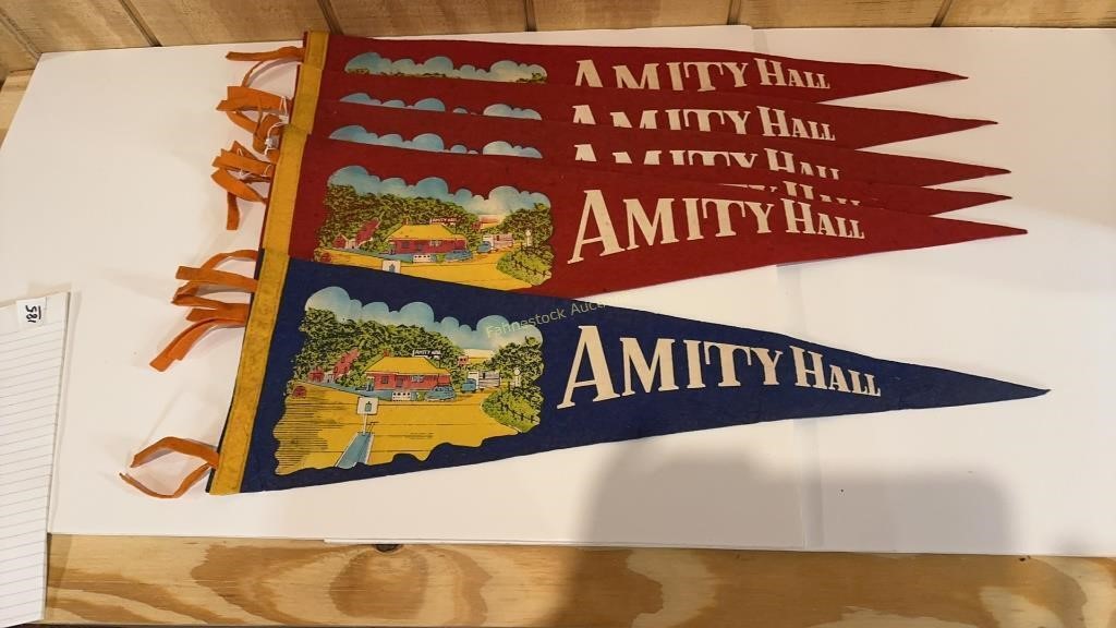 6 Amity Hall Pennants,  Perry Co., Pa