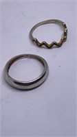 Pair of marked sterling rings size 5 & 6.5