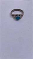 Turquoise ring marked sterling size 3