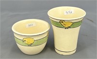 Roseville Juvenile Chicks tumbler & custard cup
