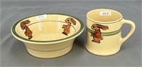 Roseville Juvenile Rabbit bowl & mug