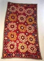 EMBROIDERED SILK SUZANI TAPESTRY