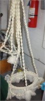 TWO TIER MACRAME HANGING TABLE-NO GLASS