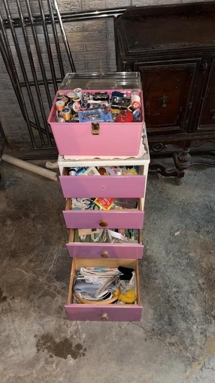 Sewing kit and sewing cabinet