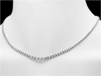 Diamond Necklace 9.50ct in 18k White Gold