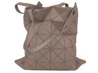 Pale Pink Canvas Geometric Stitching Tote Bag