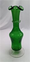 Rainbow Glass Green Crackle Vase