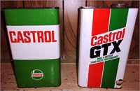 Castrol oil cans.
