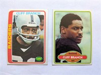 2 Cliff Branch HOF Topps Cards 1978 & 1980
