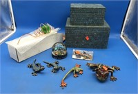 Porcelain Frogs/Lizards & Mosaic Boxes