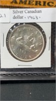 1963 silver Canadian dollar