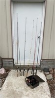 Fishing poles and box