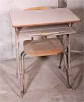 School Desk and Two Chairs