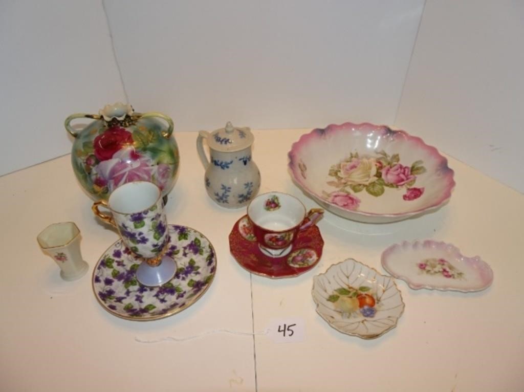 Porcelain Lot Mini Trays Vase Cups Nippon
