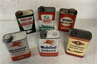6 Outboard Motor oil cans