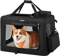 Feandrea Dog Crate, Collapsible Pet Carrier, L,